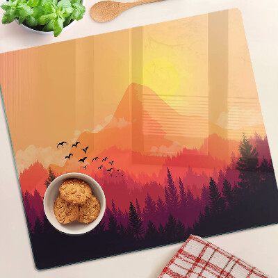 Tabla para cortar Paisaje de montaña al atardecer
