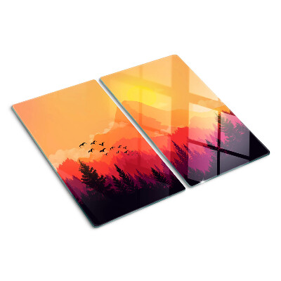 Tabla para cortar Paisaje de montaña al atardecer