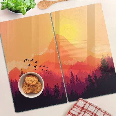 Tabla para cortar Paisaje de montaña al atardecer