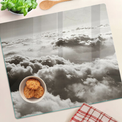 Tabla de cortar de cristal Nubes en tonos de gris