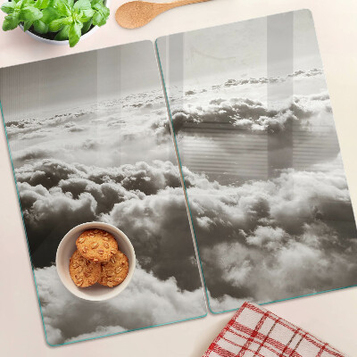 Tabla de cortar de cristal Nubes en tonos de gris