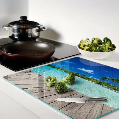 Tabla para cortar Playa tropical con palmeras