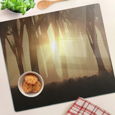 Tabla para cortar Atardecer en el bosque