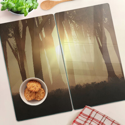 Tabla para cortar Atardecer en el bosque