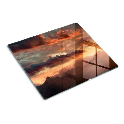 Tabla para cortar Puesta de sol sobre las montañas