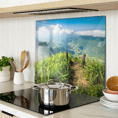 Tabla de cortar de cristal Paisaje de montaña con vegetación