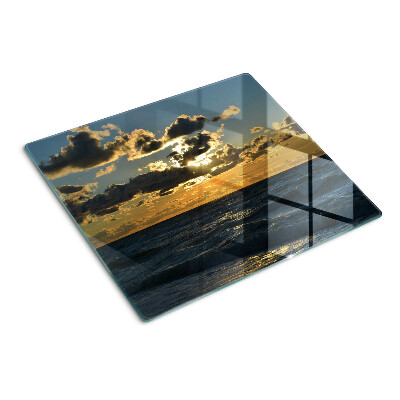 Tabla de cortar de cristal Puesta de sol sobre el mar