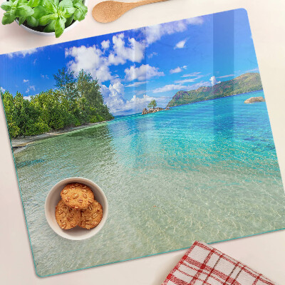 Tabla para cortar Playa tropical con aguas azules