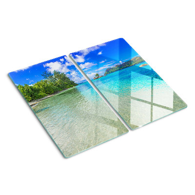 Tabla para cortar Playa tropical con aguas azules