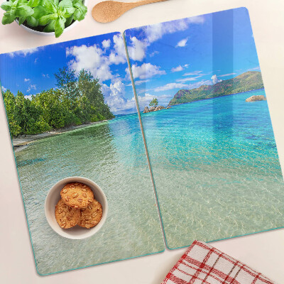 Tabla para cortar Playa tropical con aguas azules