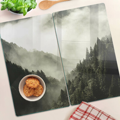 Tabla para cortar Paisaje de montaña con niebla