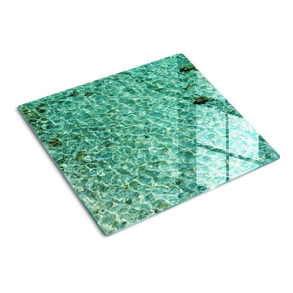 Tabla de cortar de cristal Patrón de agua de la piscina