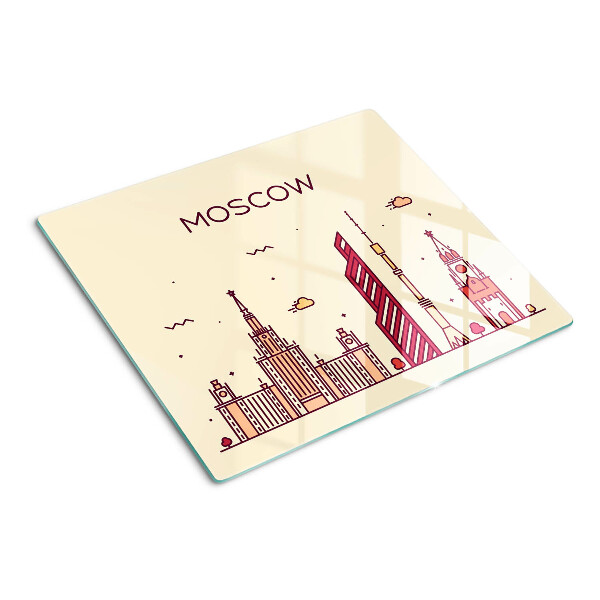 Tabla de cortar de cristal Ilustración del horizonte de Moscú