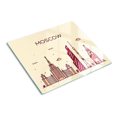 Tabla de cortar de cristal Ilustración del horizonte de Moscú