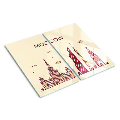 Tabla de cortar de cristal Ilustración del horizonte de Moscú