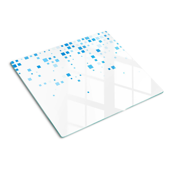 Tabla para cortar Cuadrados azules sobre fondo blanco