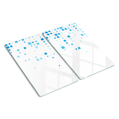 Tabla para cortar Cuadrados azules sobre fondo blanco