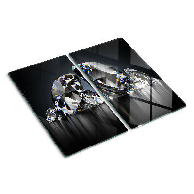 Tabla de cortar de cristal Diamantes sobre fondo negro