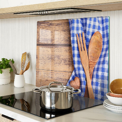 Tabla para cortar Tema de cocina con accesorios de madera.