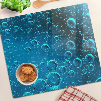 Tabla de cortar de cristal Burbujas en el agua