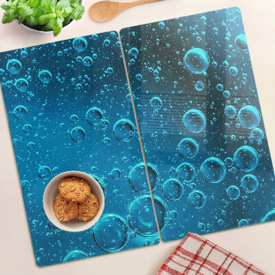 Tabla de cortar de cristal Burbujas en el agua