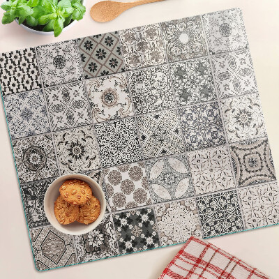 Tabla para cortar Patrones de azulejos en tonos de gris