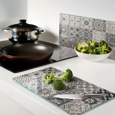 Tabla para cortar Patrones de azulejos en tonos de gris