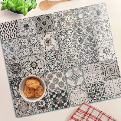 Tabla para cortar Patrones de azulejos en tonos de gris
