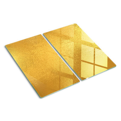 Tabla de cortar de cristal Superficie dorada con reflejos