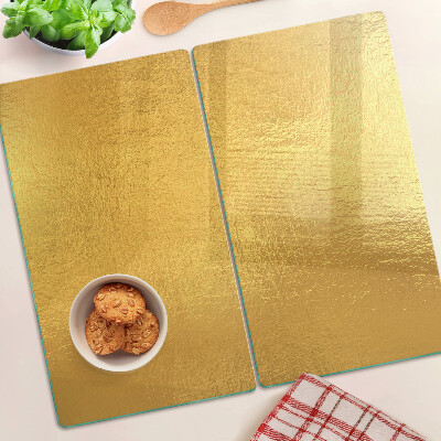 Tabla de cortar de cristal Superficie dorada con reflejos