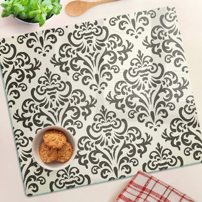 Tabla de cortar de cristal Patrón vegetal de estilo barroco