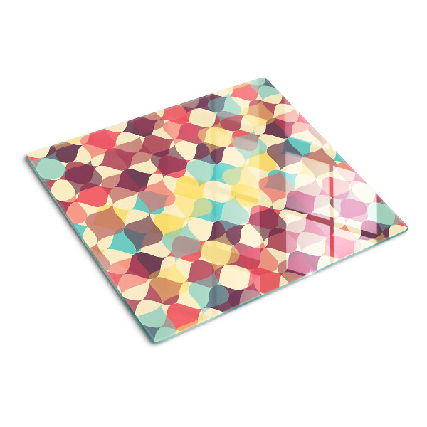 Tabla de cortar de cristal Geometría de círculos de colores