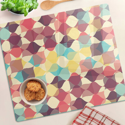 Tabla de cortar de cristal Geometría de círculos de colores