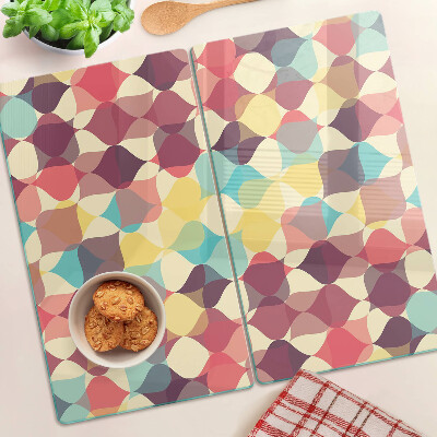 Tabla de cortar de cristal Geometría de círculos de colores