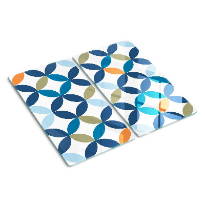 Tabla para cortar Hojas geométricas en diferentes colores.