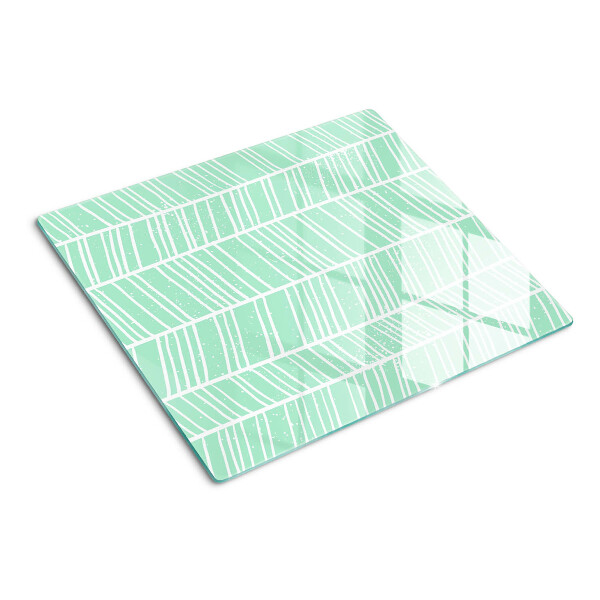 Tabla de cortar de cristal Rayas verdes con líneas blancas