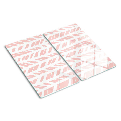 Tabla de cortar de cristal Hojas en tono rosa.