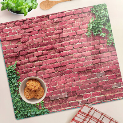 Tabla para cortar Pared de ladrillo con plantas