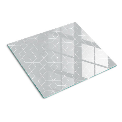 Tabla de cortar de cristal Cuadrícula geométrica hexagonal