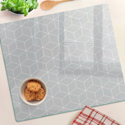 Tabla de cortar de cristal Cuadrícula geométrica hexagonal