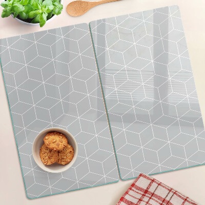 Tabla de cortar de cristal Cuadrícula geométrica hexagonal