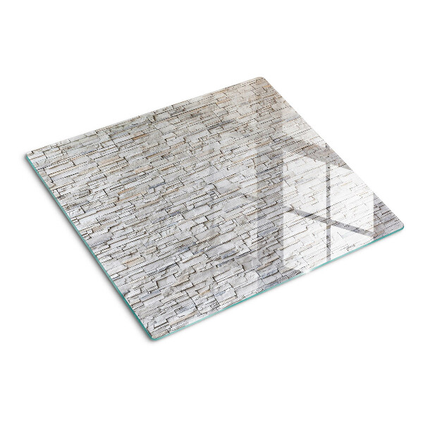 Tabla de cortar de cristal pared de ladrillos de piedra