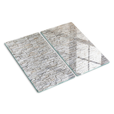 Tabla de cortar de cristal pared de ladrillos de piedra