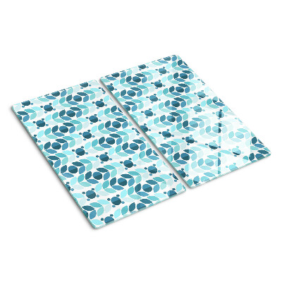 Tabla de cortar de cristal Hojas en tonos azules