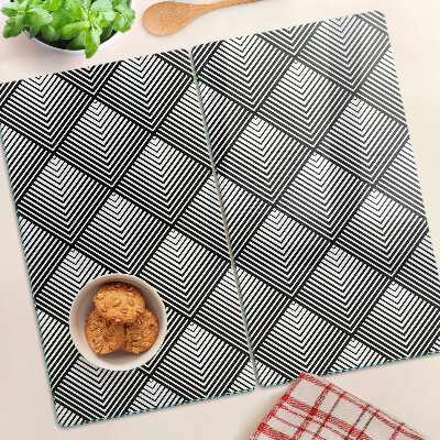 Tabla para cortar Geometría en blanco y negro