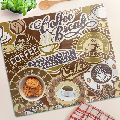 Tabla de cortar de cristal Café y espresso