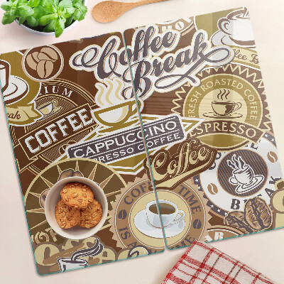 Tabla de cortar de cristal Café y espresso