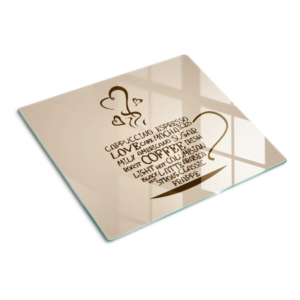 Tabla de cortar de cristal Café y corazón