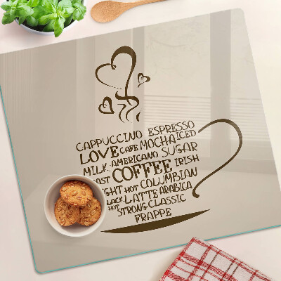 Tabla de cortar de cristal Café y corazón
