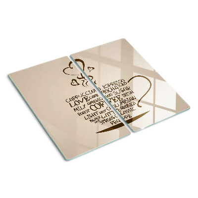 Tabla de cortar de cristal Café y corazón